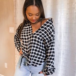 Black and white plaid shirt